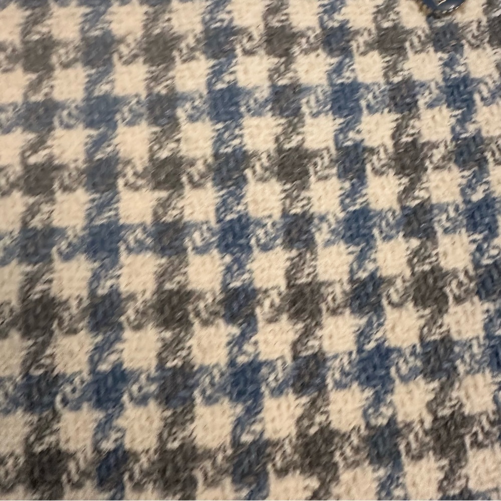 Sandro Womens Blue Calia Tweed Houndstooth Button Check Mini Skirt Size FR 4. @ - Picture 8 of 16